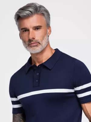 Herren-Poloshirt OMBRE OM-POSS-0177 MARINEBLAU