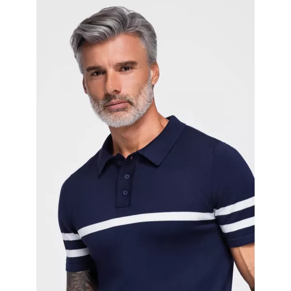  Herren-Poloshirt OMBRE OM-POSS-0177 MARINEBLAU 