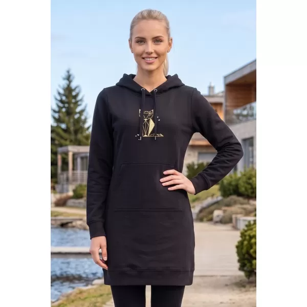  Erweitertes Damen-Sweatshirt ALTISPORT ALW091419 SCHWARZ UND GOLD 