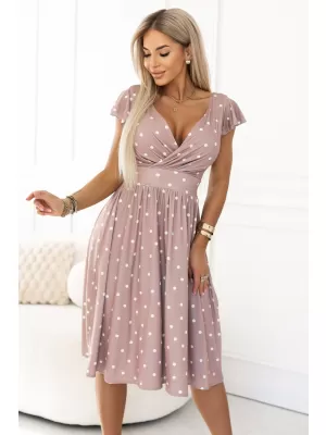 Kleid NUMOCO 425-16 BEIGE MIT TUPFEN