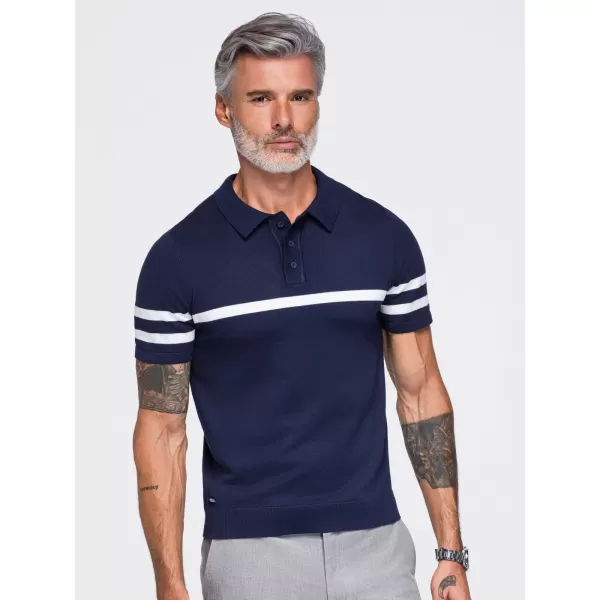  Herren-Poloshirt OMBRE OM-POSS-0177 MARINEBLAU 
