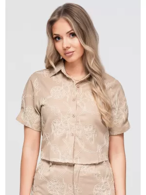 Damenbluse OMBRE OW-SH-E0060 BEIGE