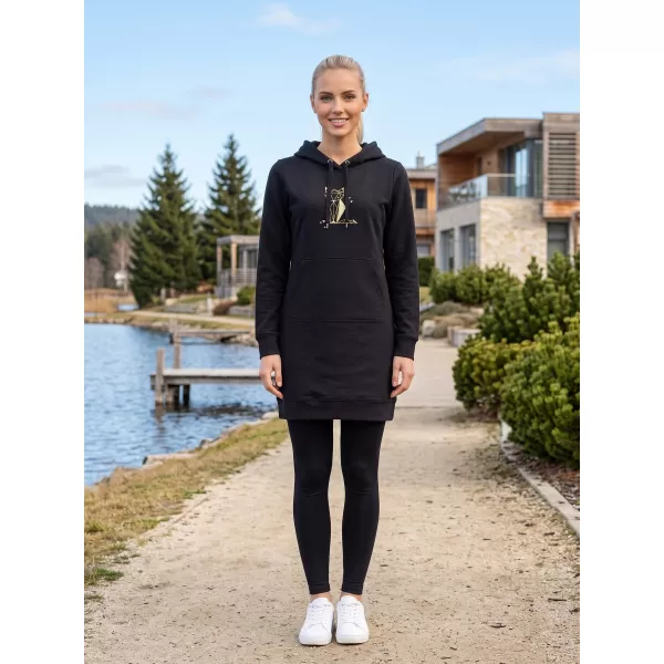  Erweitertes Damen-Sweatshirt ALTISPORT ALW091419 SCHWARZ UND GOLD 