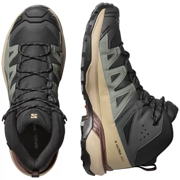  Herrenschuhe SALOMON X ULTRA 360 MID GORE-TEX L47743300 PHANTOM/DESSERTBRÄUNE/RUM-ROSINE 