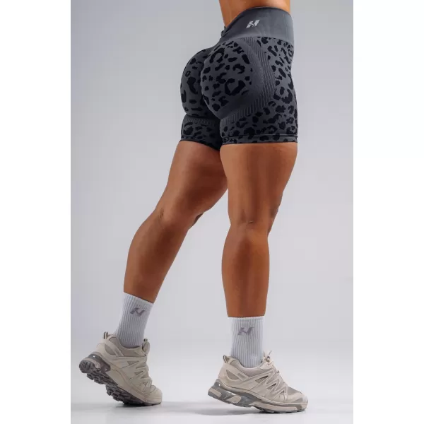  Kompressions-Push-up-Shorts mit Leopardenmuster NEBBIA PRIMAL 856 SCHWARZER LEOPARD 