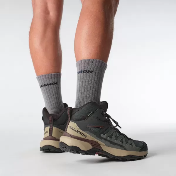  Herrenschuhe SALOMON X ULTRA 360 MID GORE-TEX L47743300 PHANTOM/DESSERTBRÄUNE/RUM-ROSINE 