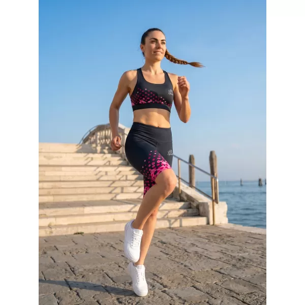  Premium-Overknee-Leggings für Damen (neue Größen) ALTISPORT VOJ/ALW109LEG06 ROSA-SCHWARZ 