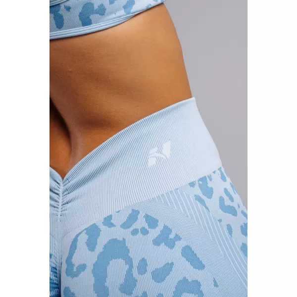  Kompressions-Push-up-Leggings mit Leopardenmuster NEBBIA PRIMAL 849 BLAUER LEOPARD 