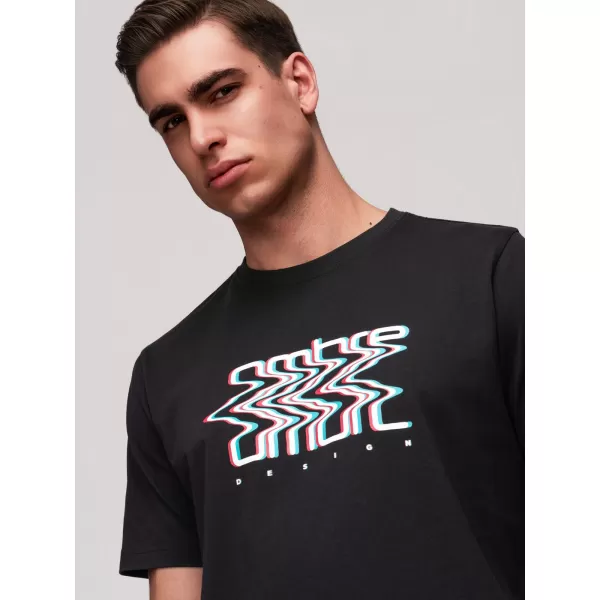  Herren-T-Shirt OMBRE OM-TSPT-0286 SCHWARZ 