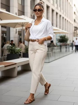 Damenhosen DSTREET UY2987 NATURFARBEN