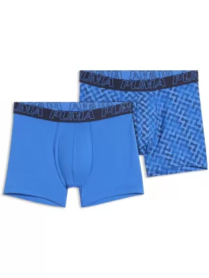 Herren-Boxershorts PUMA MEN GRAPHICAL PRINT BOXERS 2P 94780404 BLAUE KOMBINATION
