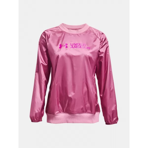  Damen-Sweatshirt UNDER ARMOUR RECOVER STORM WOVEN SHINE CREW 1364012-680 ROSA 