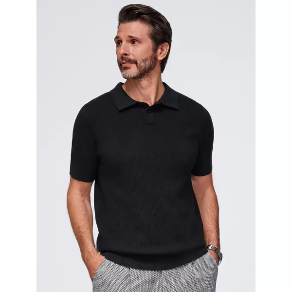  Herren-Poloshirt OMBRE OM-POSS-0178 SCHWARZ 
