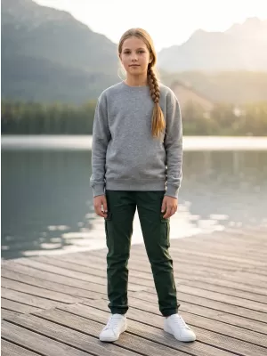 Kinder-Sweatshirt MALFINI CREW 427 DUNKELGRAUE HIGHLIGHTS