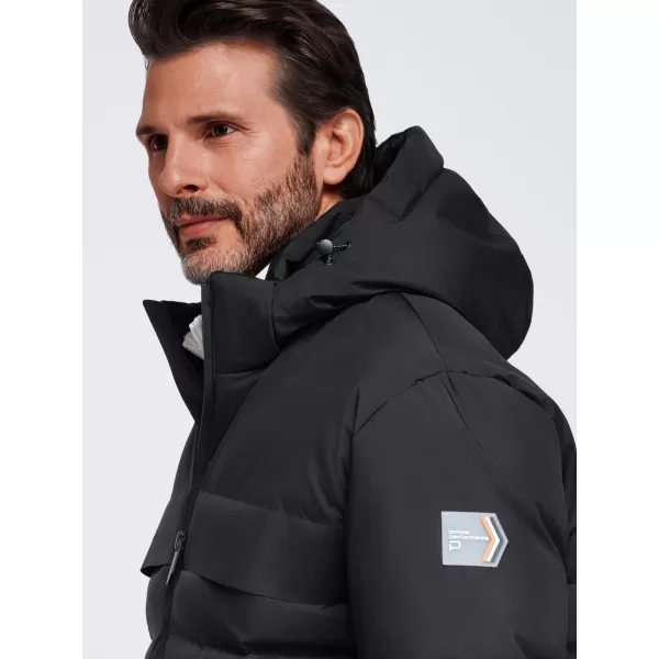  Winter-Steppjacke für Herren OMBRE OM-JAHP-0305 SCHWARZ 