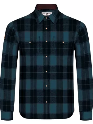 Herren-Flanellhemd NORDBLANC FEN NBSSM8369 DUNKELBLAU