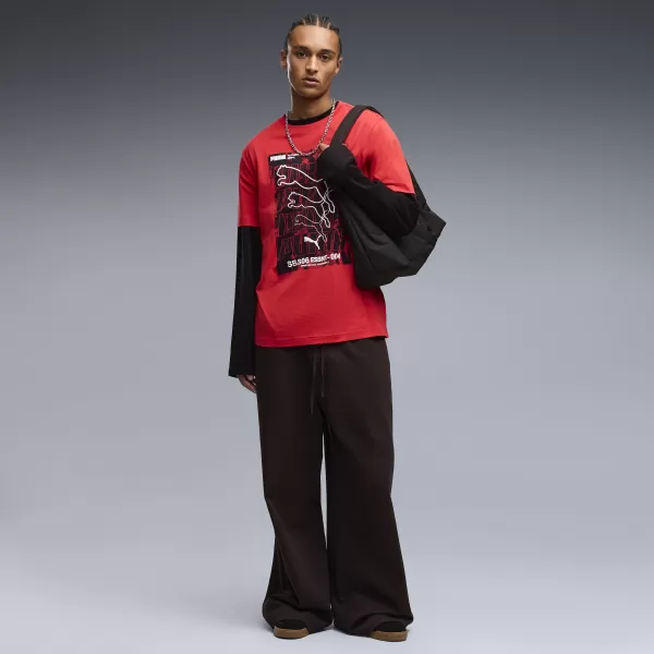  Herren-T-Shirt PUMA GRAPHICS BOX TEE 69436611 FÜR ALLE ZEITEN ROT 