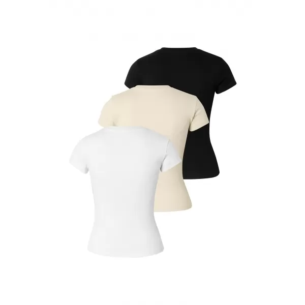  Damen-T-Shirt URBAN CLASSICS TB8569B-23664 SCHWARZ/WEIß/WEIßER SAND 