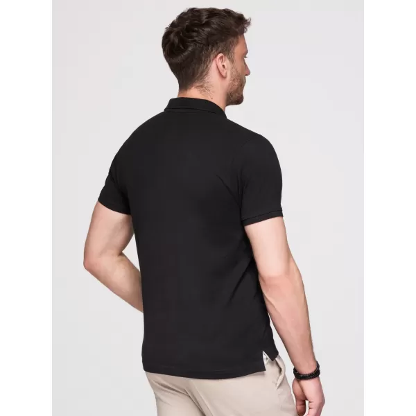  Herren-T-Shirt mit Kragen OMBRE OM-POBS-0171 SCHWARZ/WEIß/BEIGE 