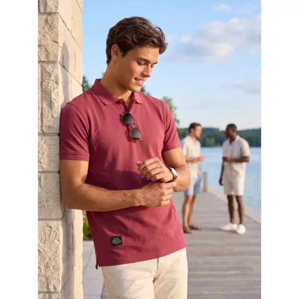  Herren-T-Shirt mit Kragen ALTISPORT NP/ALMST90601 BURGUND 