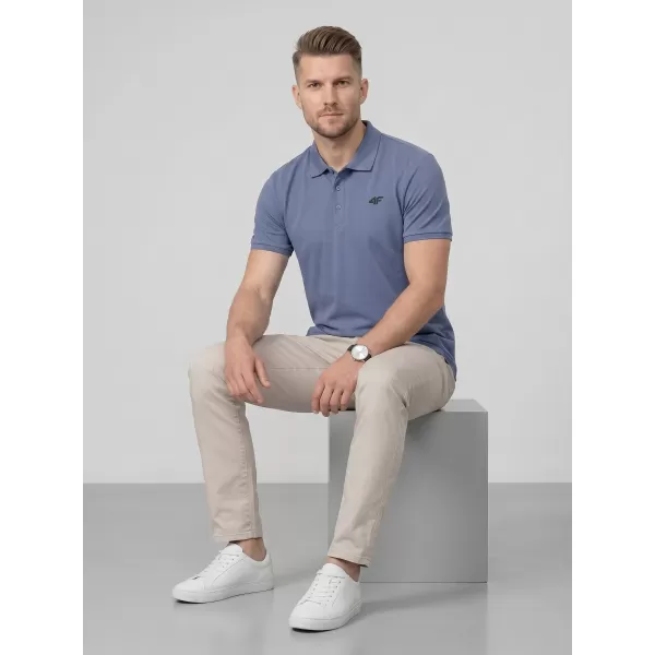  Herren-T-Shirt mit Kragen 4F WMM00TPTSM0770 DENIM 