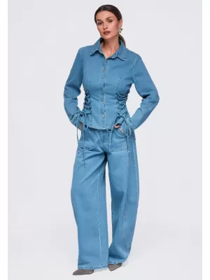 Damenhemd OMBRE OW-SH-E0070 BLAU