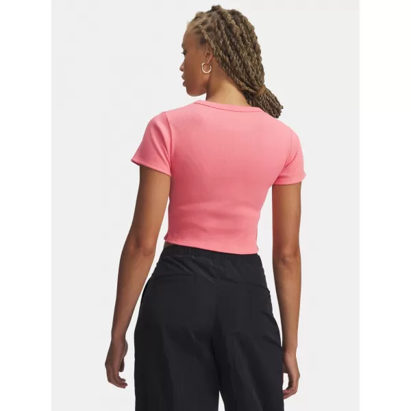  Damen-T-Shirt UNDER ARMOUR RIVAL RIB BABY TEE 6000264-600 ROSA 