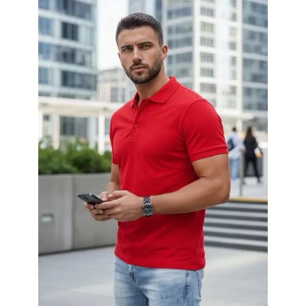  Herren-T-Shirt mit Kragen DSTREET PX0515 ROT 