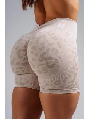 Kompressions-Push-up-Shorts mit Leopardenmuster NEBBIA PRIMAL 856 CREMEFARBENER LEOPARD