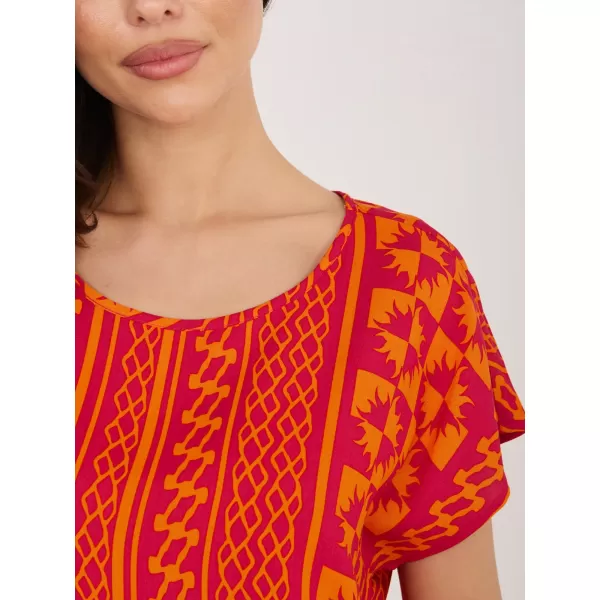  Damen-T-Shirt SUBLEVEL D73771AG10978AA ORANGE 