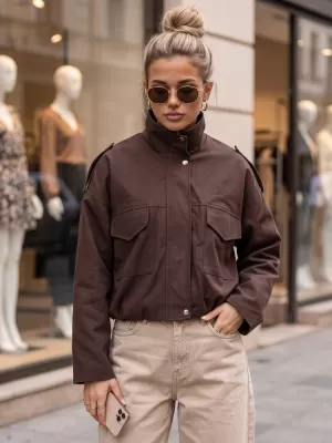 Damenjacke DSTREET TY6089 BRAUN
