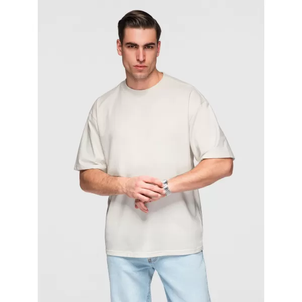  Herren-T-Shirt OMBRE OM-TSBC-0291 GEBROCHENES WEIß/BLASSES OLIV/MARINEBLAU 