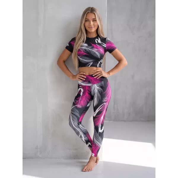  Lange Premium-Leggings für Damen (neue Größen) ALTISPORT VOJ/ALW001LEG05 SCHWARZ/ROSA 