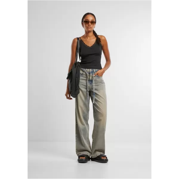  Damen-Tanktop URBAN CLASSICS TB7514A SCHWARZ/CREMEWEIß 