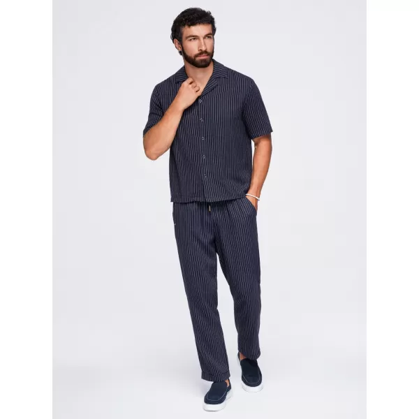  Herrenhemd OMBRE OM-SHSS-0222 MARINEBLAU 
