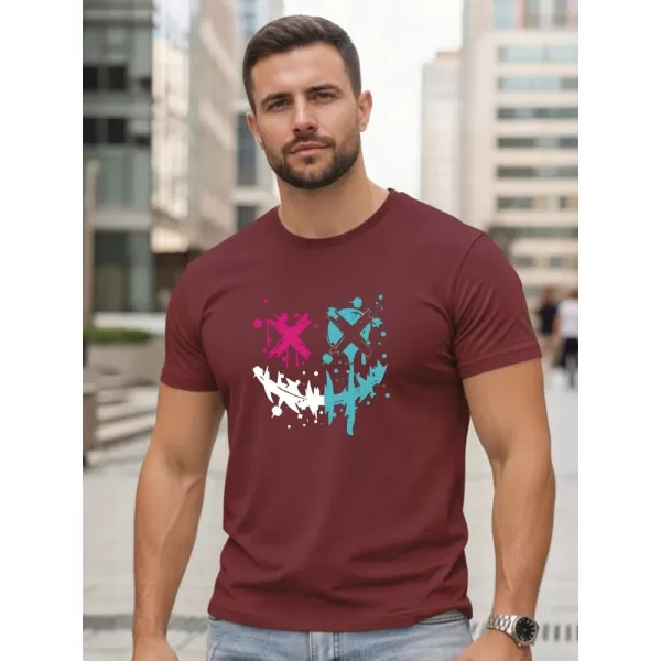  Herren-T-Shirt DSTREET NX5100R-BU BURGUND 