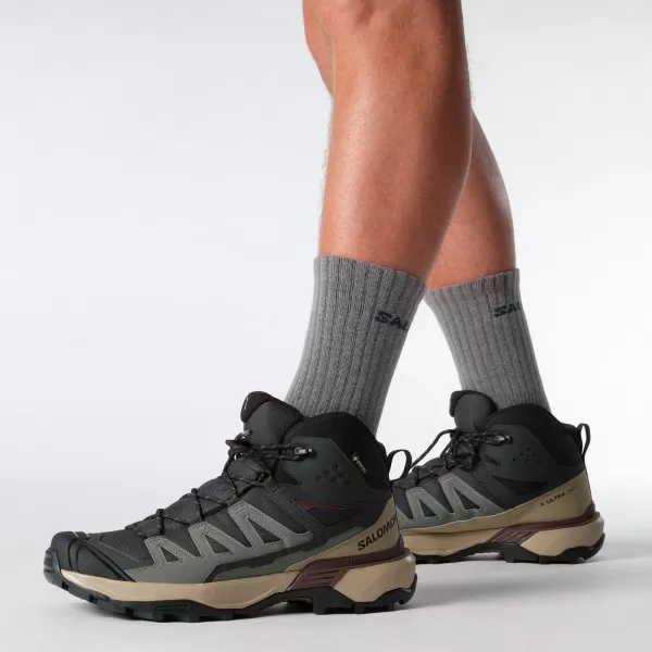  Herrenschuhe SALOMON X ULTRA 360 MID GORE-TEX L47743300 PHANTOM/DESSERTBRÄUNE/RUM-ROSINE 