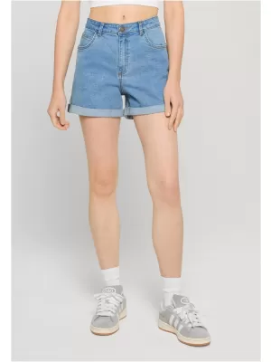 Damen-Shorts URBAN CLASSICS TB8371 HELLBLAU GEWASCHEN