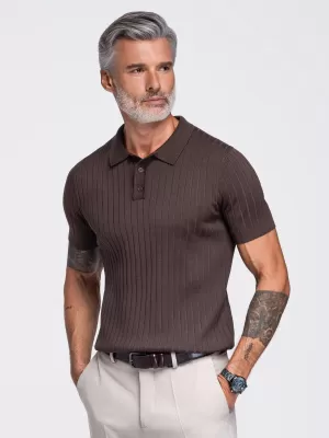 Herren-Poloshirt OMBRE OM-POSS-0180 HELLBRAUN
