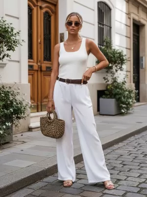 Damenhosen DSTREET UY3067 WEIß