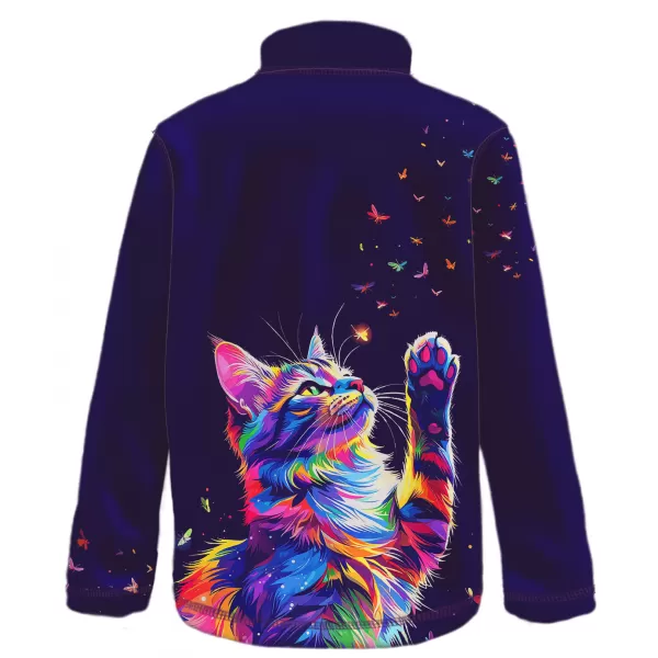  Fleece-Sweatshirt für Kinder WAMU DUHOVÁ KOČKA DUNKELVIOLETT 