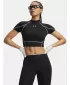 Damen-T-Shirt UNDER ARMOUR HEATGEAR ELITE CROP MCK SS 6014710-008 SCHWARZ