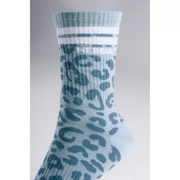  Crew-Socken mit Leopardenmuster NEBBIA PRIMAL 106 BLAUER LEOPARD 