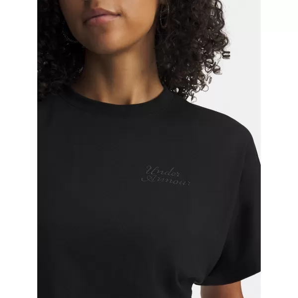  Damen-T-Shirt UNDER ARMOUR CROPPED SCRIPT SS TEE 6009677-008 SCHWARZ 
