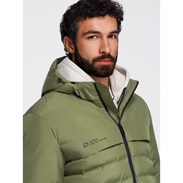  Winter-Steppjacke für Herren OMBRE OM-JAHP-0305 OLIVE 