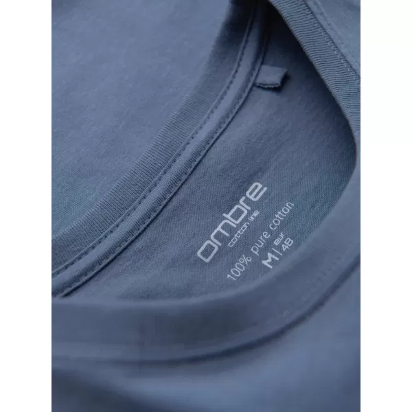  Herren-T-Shirt OMBRE OM-TSBS-0268 WEIß/GRAPHIT/BLAUER DENIM 
