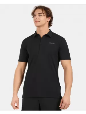 Herren-T-Shirt mit Kragen KILPI OLIVA-M 1M0311KI SCHWARZ