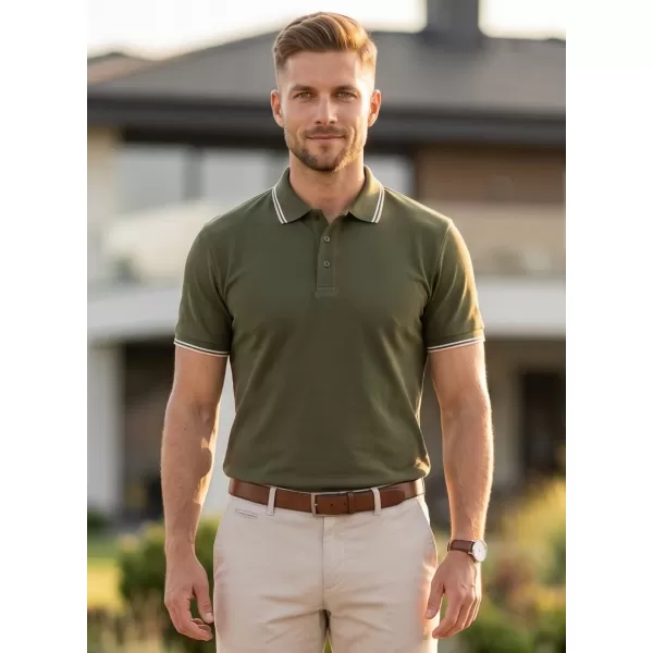  Herren-T-Shirt mit Kragen MALFINI FOCUS 232 MILITÄR 