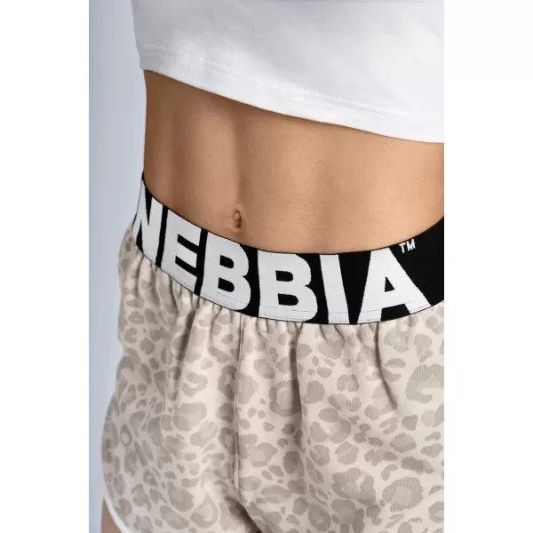  Trainingsshorts mit Leopardenmuster NEBBIA PRIMAL 855 CREMEFARBENER LEOPARD 
