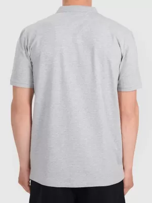 Herren-T-Shirt mit Kragen 4F WMM00TPTSM0770 DUNKELGRAU MELIERT